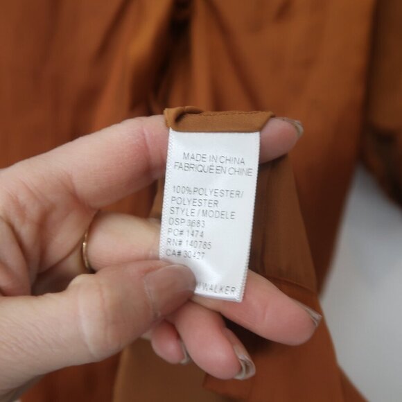Brochu Walker Madsen Midi Shirt Dress Satin Turmeric Size XS - Picture 9 of 12
